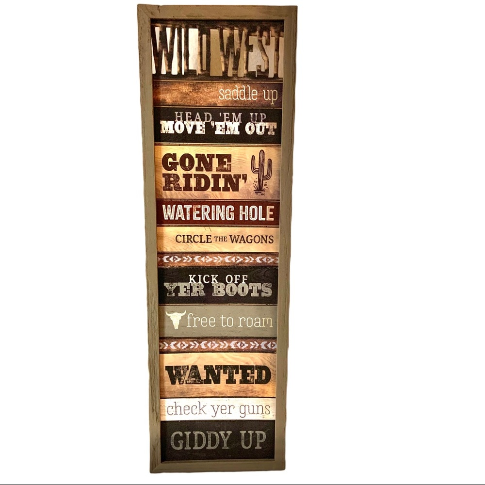 The Spring Shop Wild West Saddle Up Wood Sign